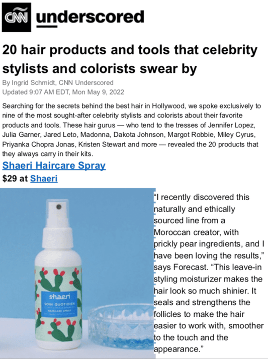 Shaeri Haircare spray featured in CNN