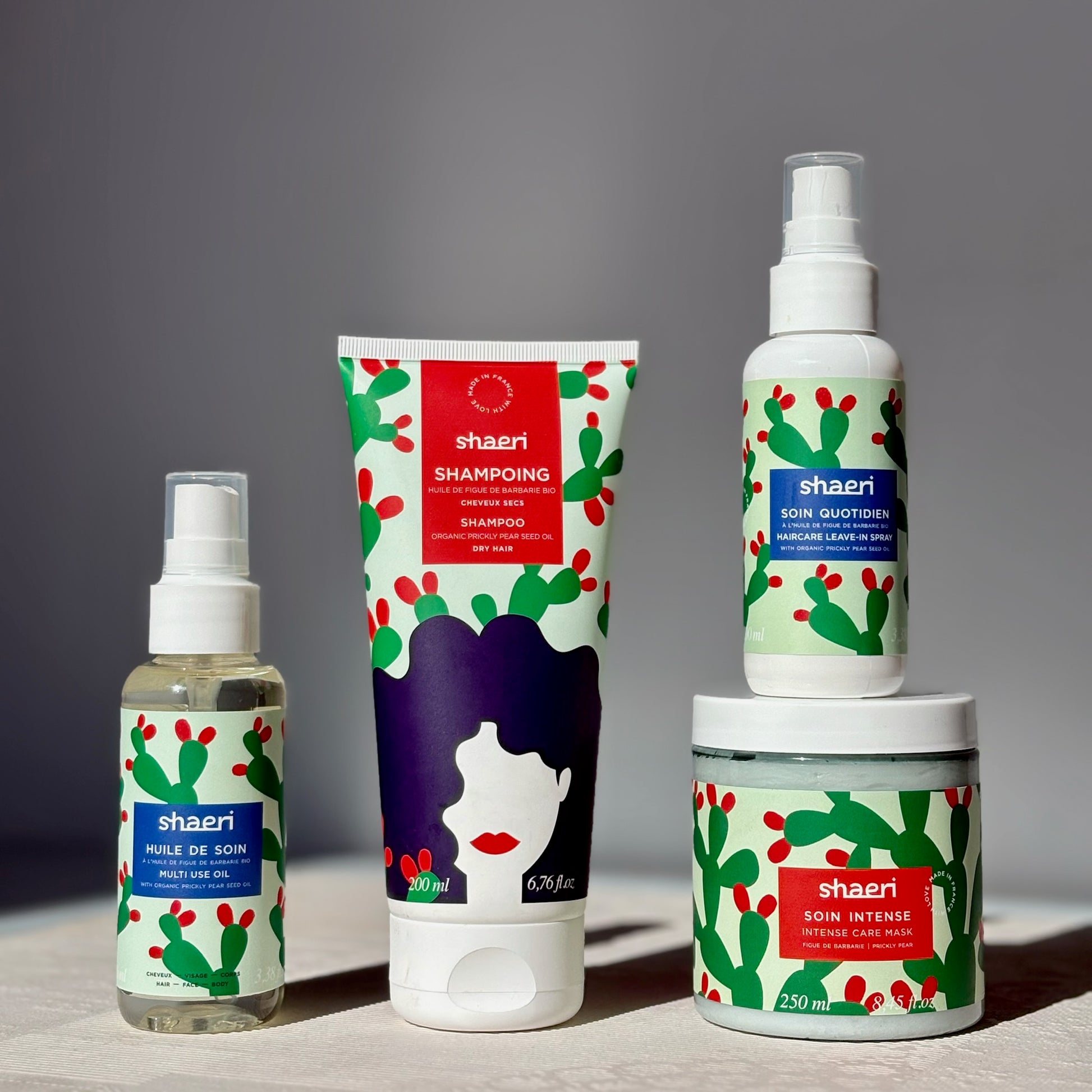  L'huile de Soin
 Le Shampoing
Le Soin Masque Intense
Le Soin Quotidien